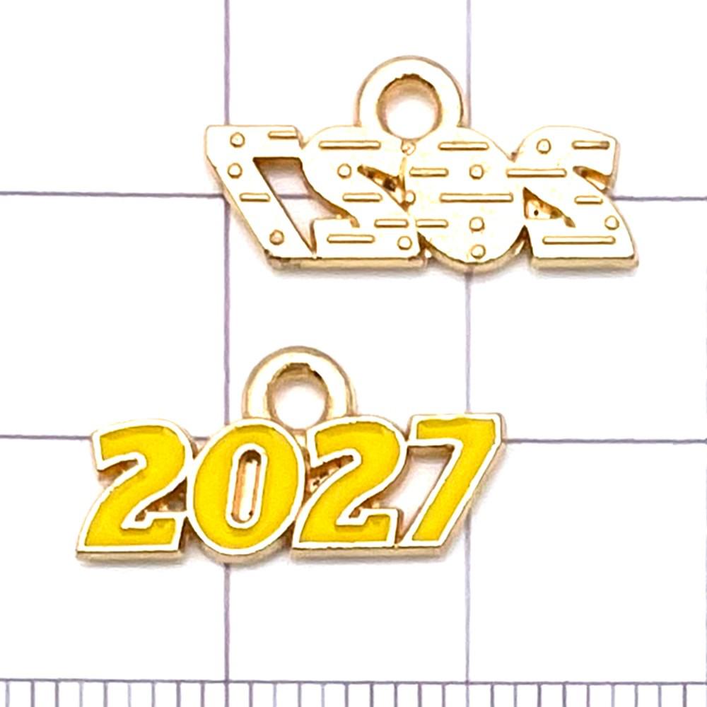 Set of 10 Colorful 2027 Enamel Alloy Number Charms for DIY Jewelry & Accessories