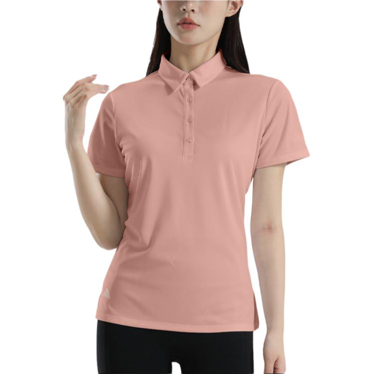 adidas Polo Shirts Women's Pink Polo Collar Moderate JF2011-