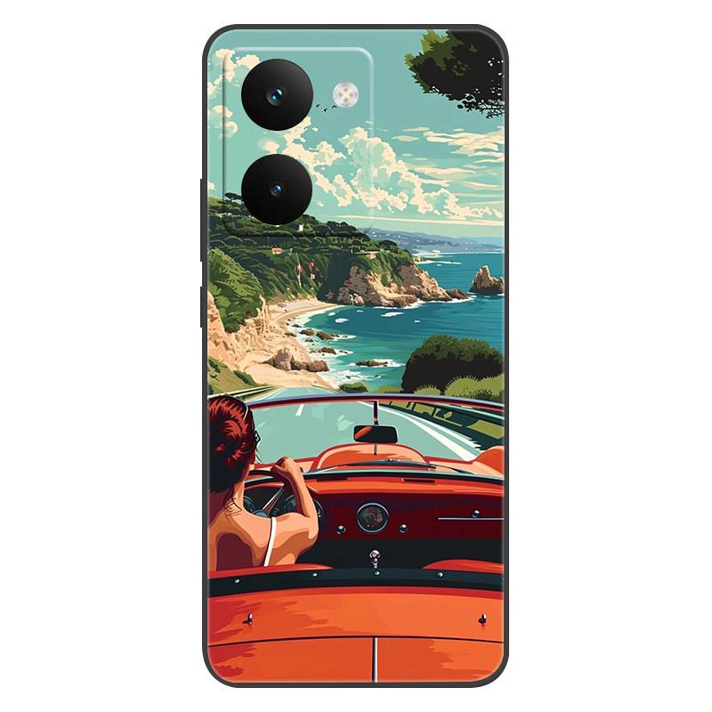 For Realme P3 Ultra 5G Fashion Popular Cover Anti-fingerprint Soft Silicone Back Cover For Realme P3 Ultra Beach Scenery Funda