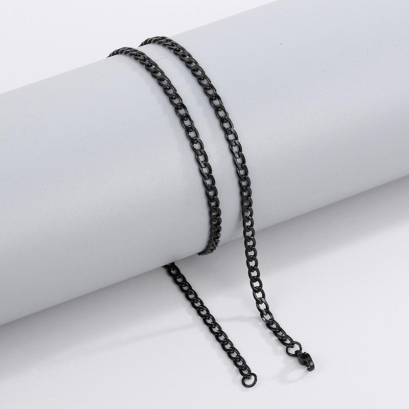 Simple Stainless Steel Grinding Chain Hiphop Necklace Street Hip Hop Titanium Steel Tide Jewelry Nk Chain