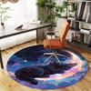 1pc Cosmic Kitty Round Chair mat Area Rug - Non-Slip, Floor Mat for Office, Bedroom, Ideal home decor Christmas Gift p0811479