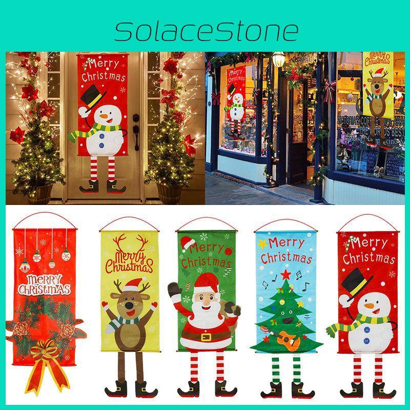 Festive Christmas Porch Door Banner Flag For Indoor And Outdoor Decoration