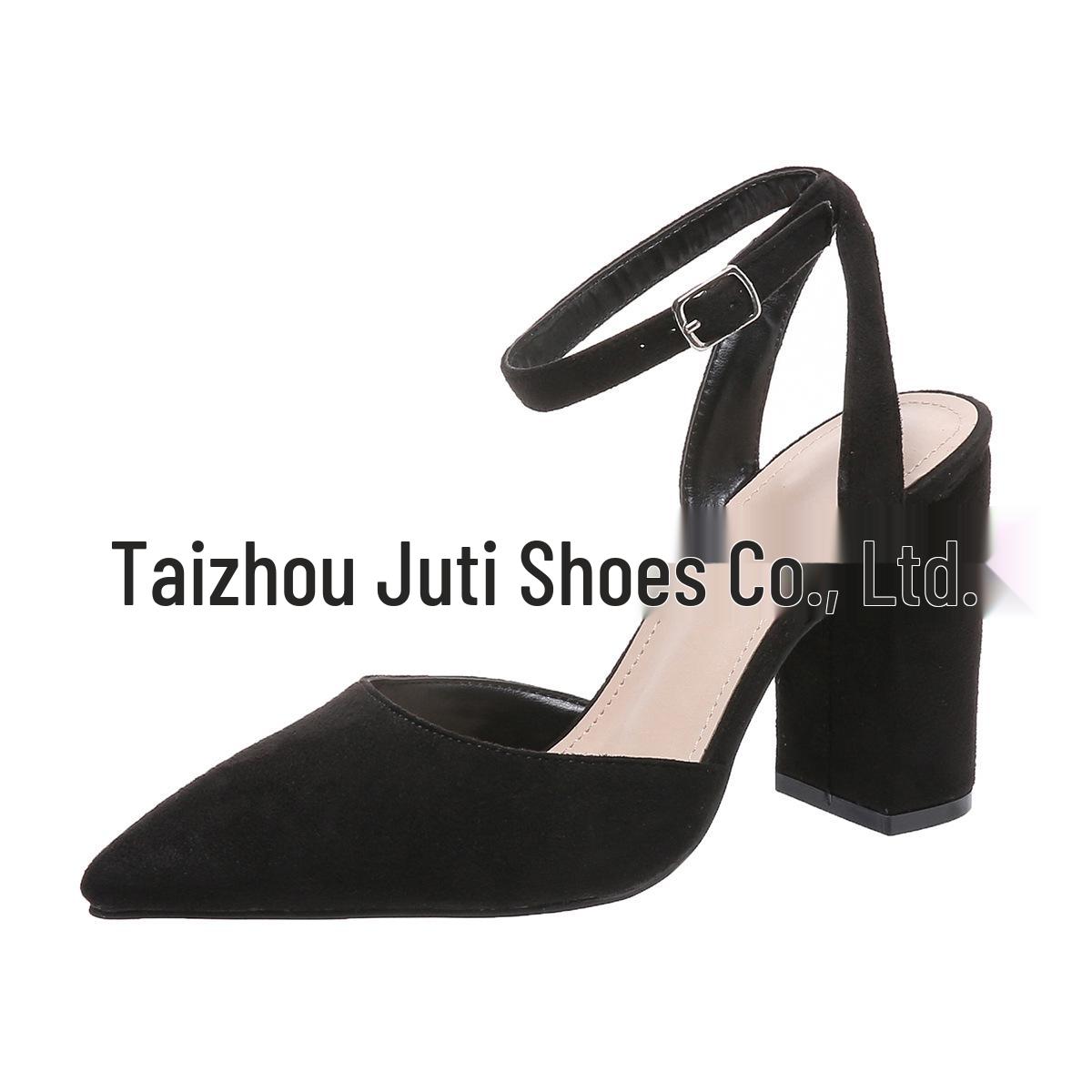 European-American Plus Size Pointed Toe High Heel Ankle Strap Sandals for Women US Size 9