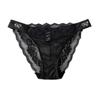 Transparent Rhinestone Mesh Briefs Mid Waist Women's Underpants Sweet Floral Lace Panties  Female