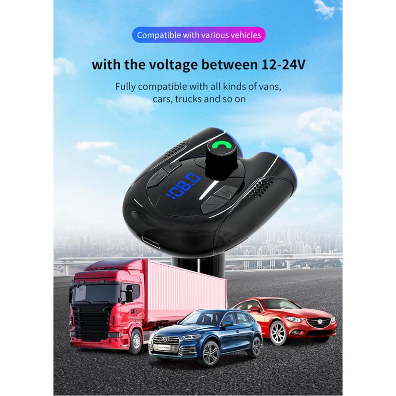 G68 Car Bluetooth-compatible 5.0 Mp3 Player Fm Transmitter Hands-free Calling Usb C Port Mobile Phone Charger