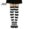 Comic-Ausstellung Outfit Accessoires Gestreifte Oberschenkelhohe Socken für Damen Mädchen, Über dem Knie Strümpfe, Mode Festlich Winter Strumpfwaren Weich Dehnbar