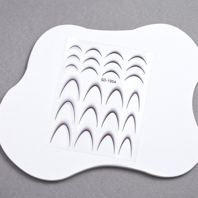 Gradient French Nail Art Stickers - Crescent Smile & Arc Decals