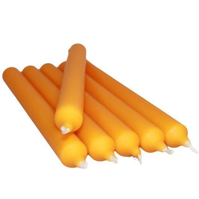 2x Bright Orange Dinner Candles, Set of 5