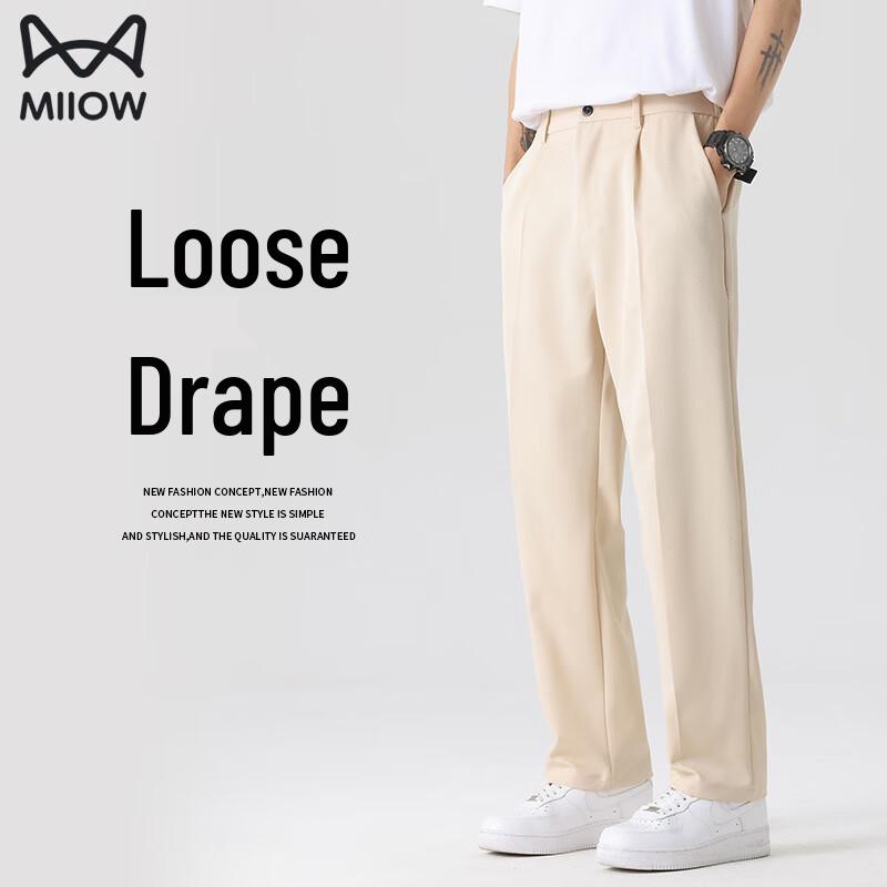 

Mao Ren Men s Autumn/Winter Straight-Leg Casual Suit Pants XL