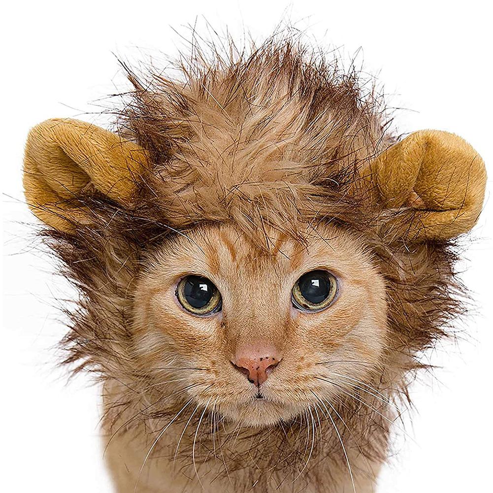 Pet Lion Mane Costume Headgear for Cats Halloween Parties Photo Shoots