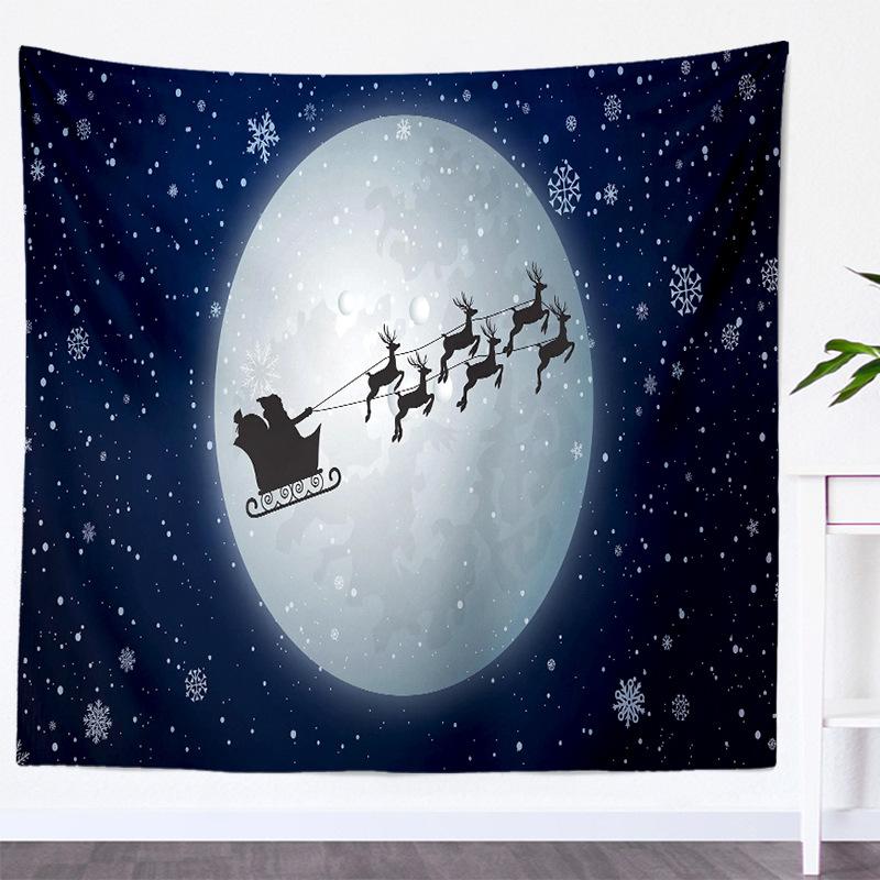 Home Decoration New Year's Eve Party Christmas Print Tapestry Background Suitable for Wall Decor Backdrop Fabric Tapiz Navideño