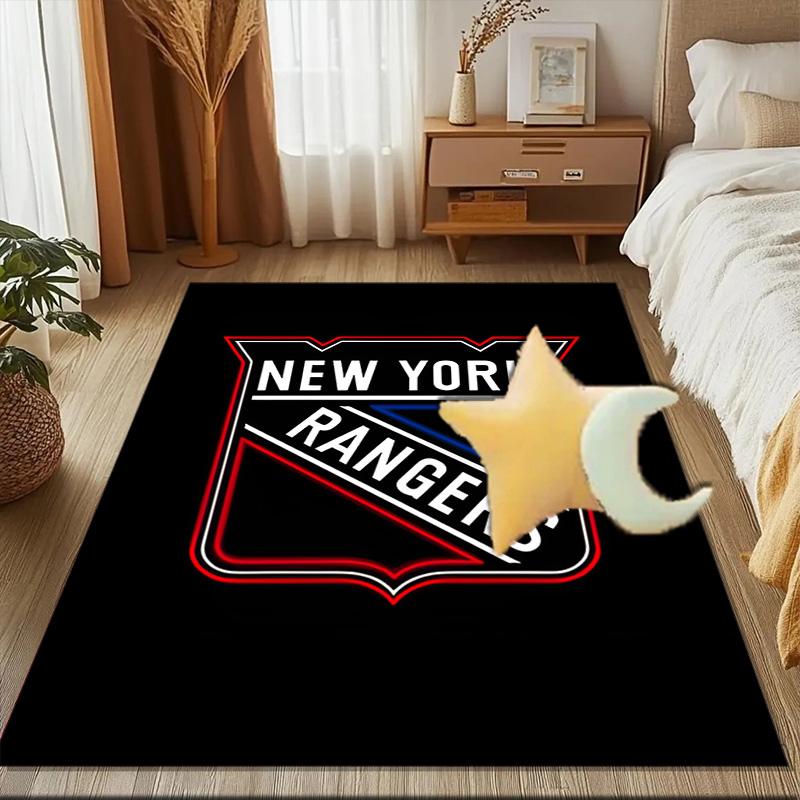 New York Crest Floor Mat for Living Room, Game Rooms, Office, Bedroom, Office Floor Mat Playful Design, Christmas Fan Gifts