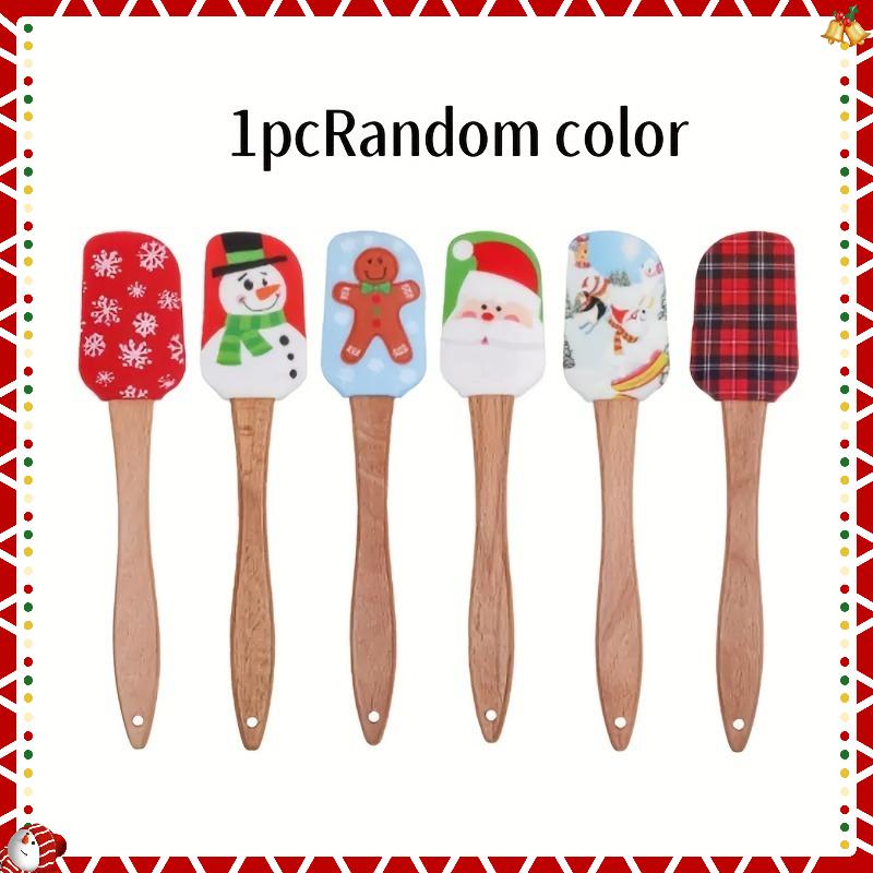 Holiday Wooden Handle Silicone Brush - Perfect for baking, cooking and holiday celebrations (Birthdays, Christmas)