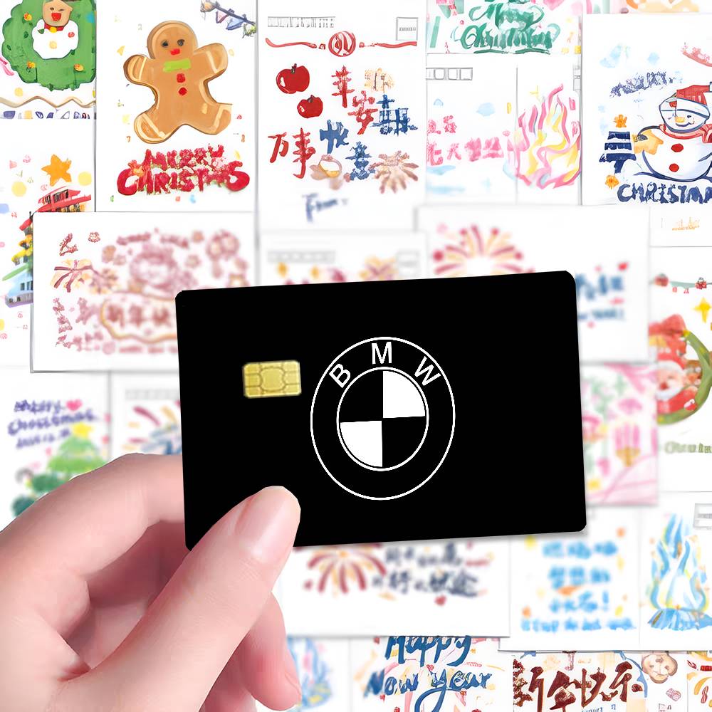AABT1 Luxury Sport Car B-BMWs Fashion Matte Gold Silver Black Matte Film Skin Sticker Tape For Bank Credit Debit Card
