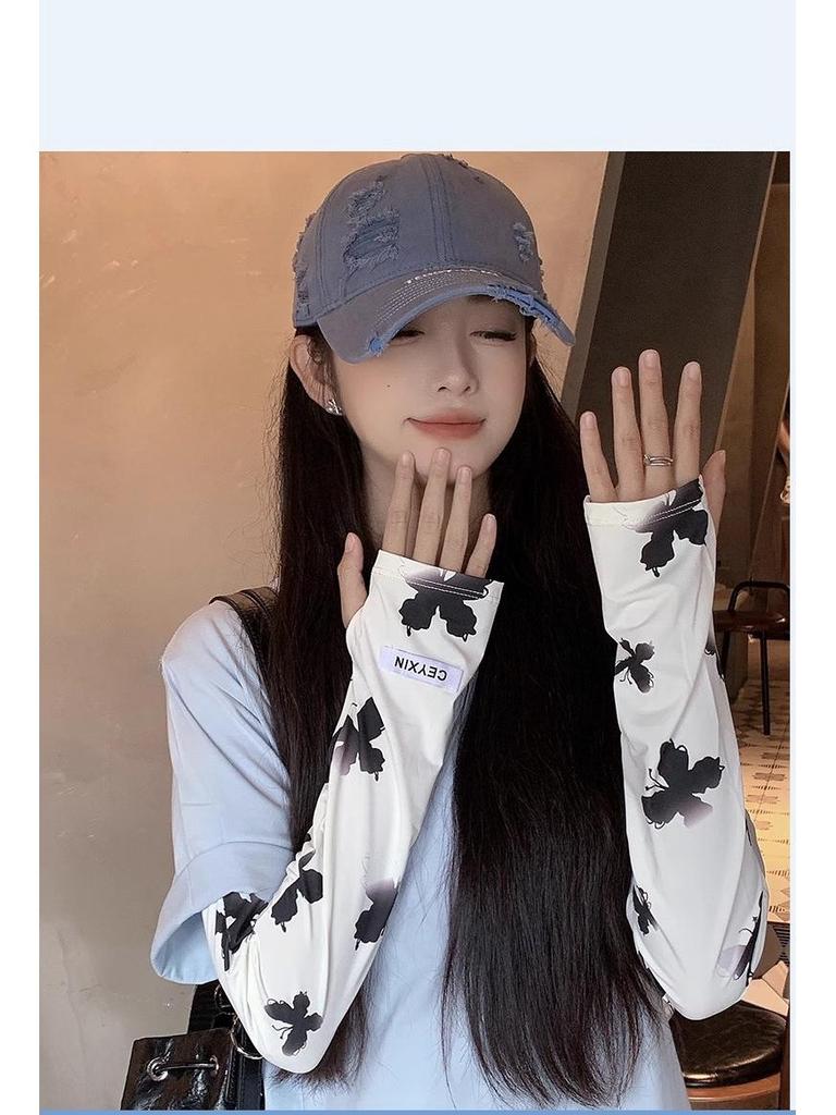 Women's Sun Protection Arm Sleeves - Thin Ice Silk, Anti-UV, Ideal for Cycling and Driving, 2025 New Style