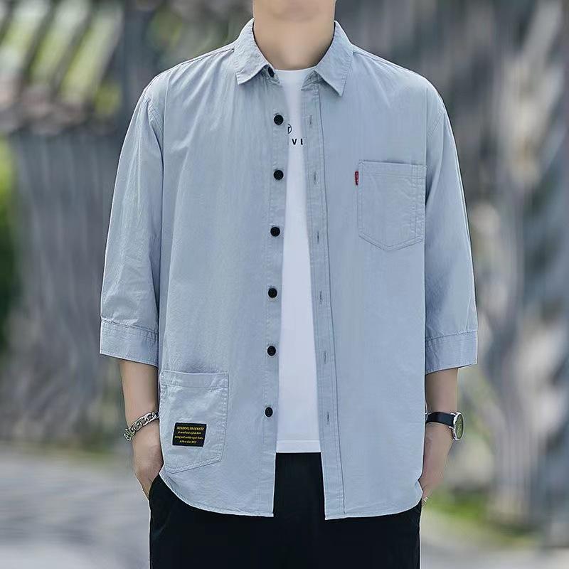 Men's Three Quarter Sleeve Casual Shirt Jacket