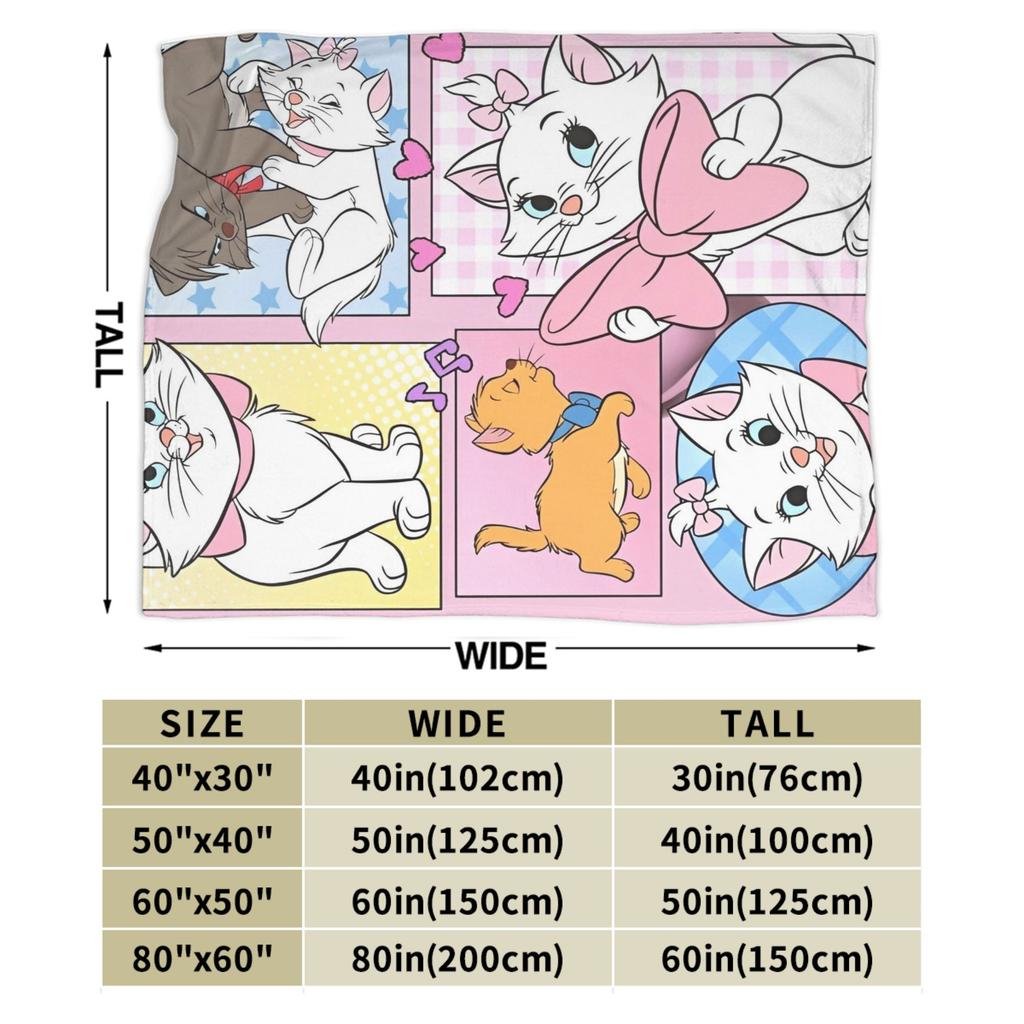 Aristocats Marie Cat Blankets Cartoon Flannel Funny Warm Throw Blankets for Bedspread  Winter,