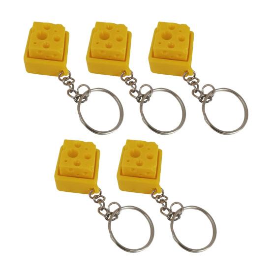 1/2/3/5Pcs 3D Printed Cheese Fidget Relief Cheese Keyboard Keychain Stress Decompression Button Clicker Sensory Fidget Toy