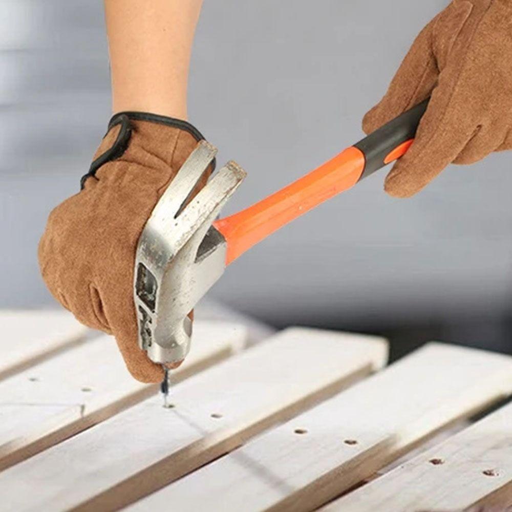 1Pair Leather Welding  Gloves Hand Protection Labor Protective Gloves  Picking Heavy Lifting