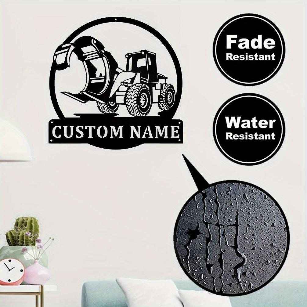 Heavy Equipment Metal Wall Art Personalized Excavator Sign Interior Ornament Festive Gift