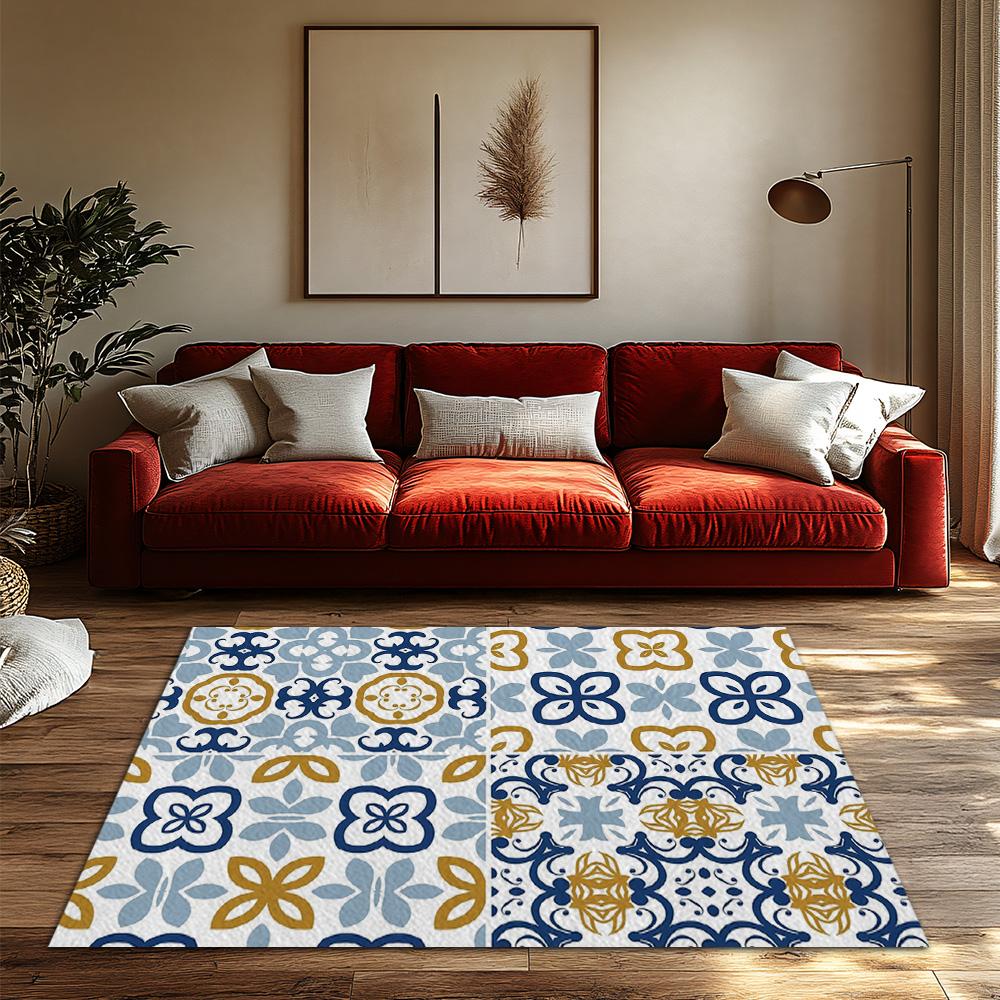 Vintage Persian Carpet Pattern Area Rug Non-Slip Doormat Floor Mat Home Decor Living Room Entrance Door Mat Indoor Outdoor Rugs