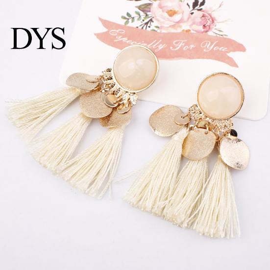 1Pair Women Bohemian Tassels Sequins Ear Stud Dangle Earrings Banquet Jewelry
