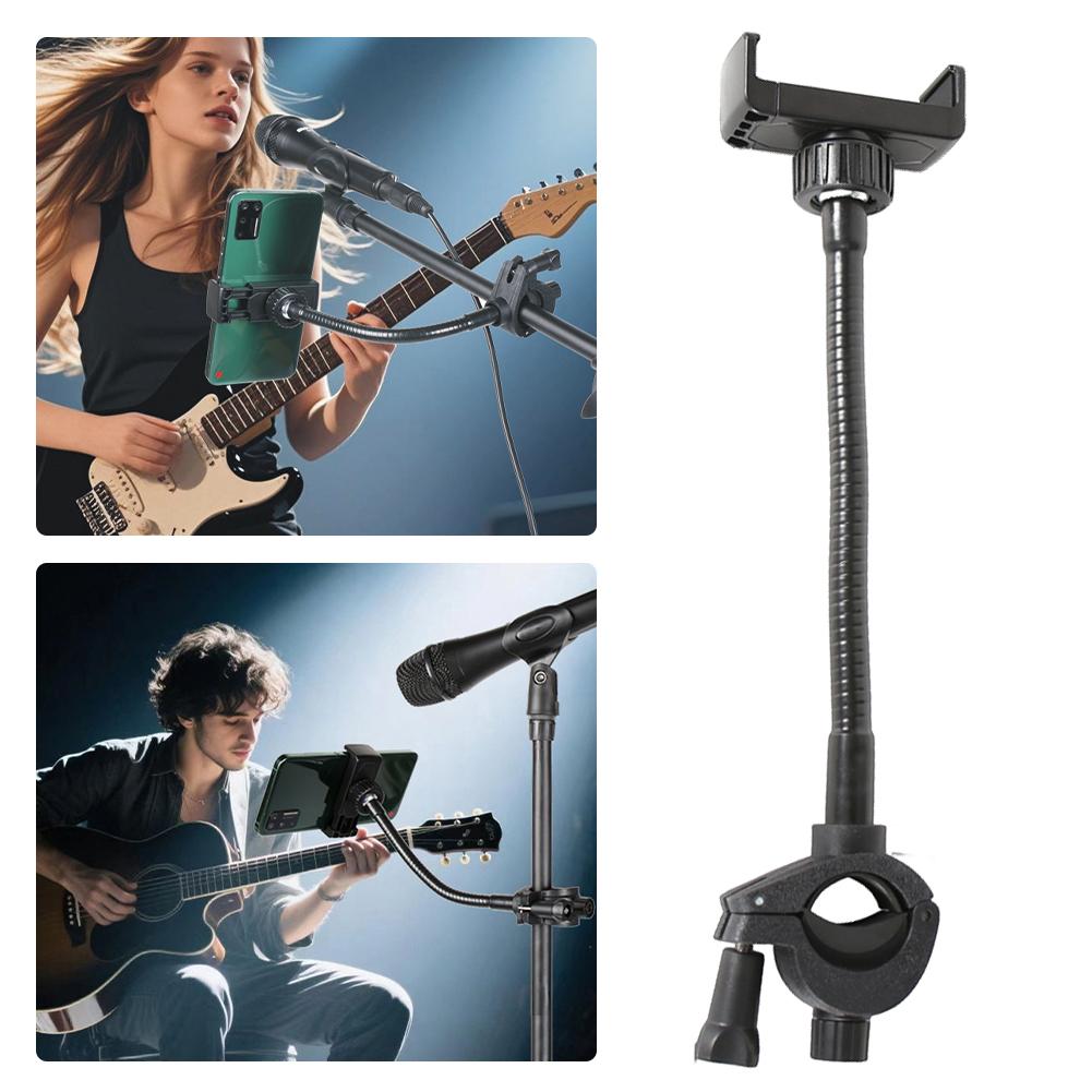 Uchwyt na telefon do statywu mikrofonowego, bez użycia rąk, elastyczny uchwyt na telefon, wielofunkcyjny, długi uchwyt na telefon komórkowy do statywu mikrofonowego/smartfonów