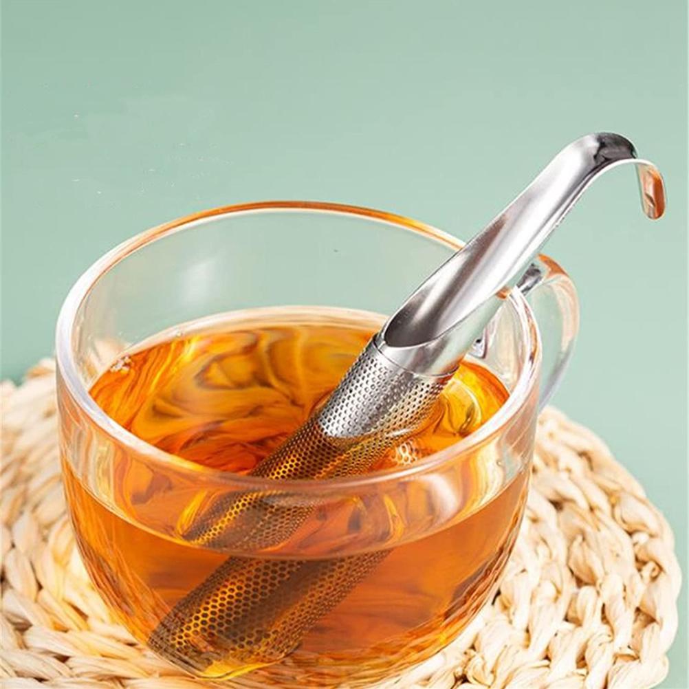 Stainless Steel Tea Strainer Tea Diffuser Hot Tea Strainer Hanging Handle Type Filter Stick for Loose Tea Leaves
