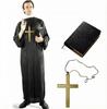 [Entering Love and Peace] Priest, Pastor, Sister, Mary Costume + Crucifix Necklace + Bible 3-piece Set - Halloween Cosplay Costume Christmas (Priest B