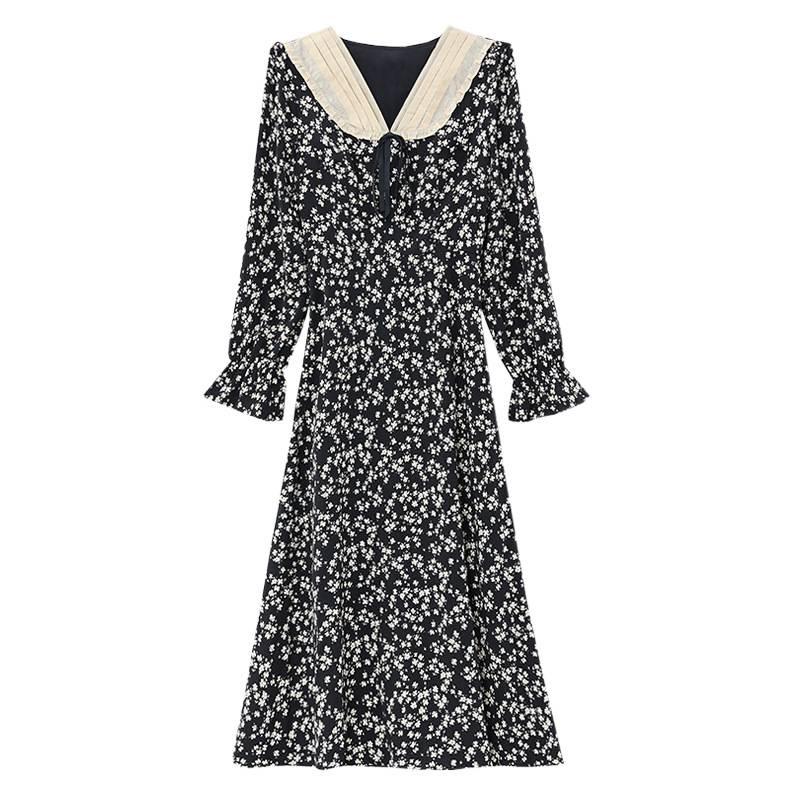 French Retro Fairy-Inspired Slim-Fit Floral Midi Dress for Women