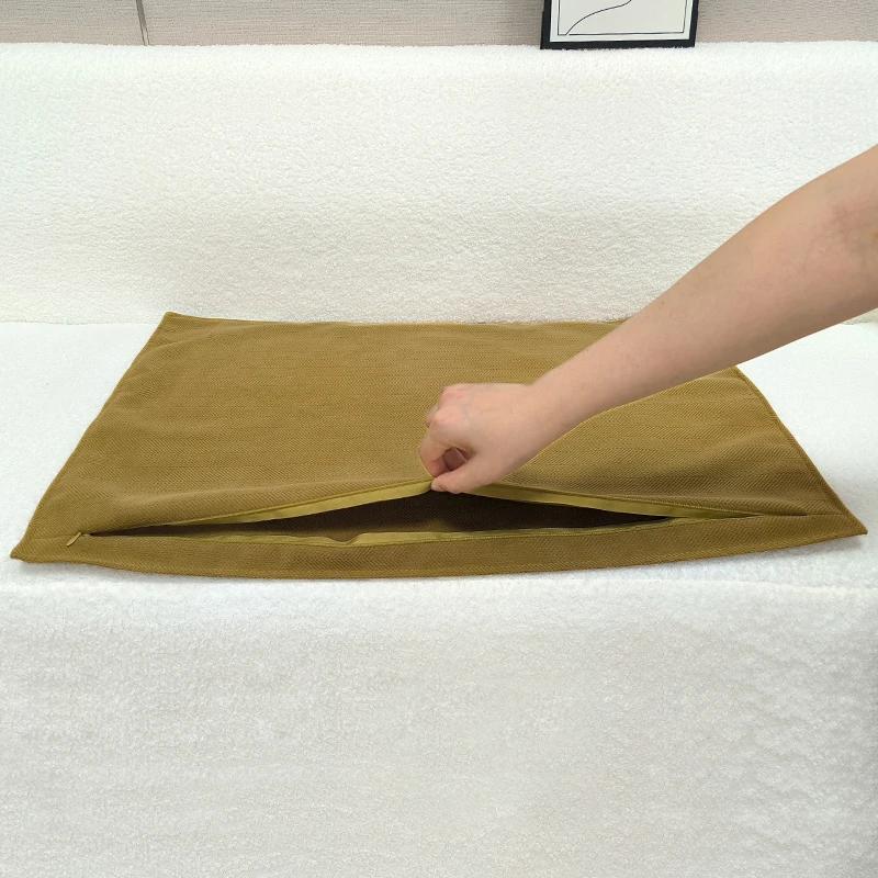 40/45/50/60/70cm Chenille Big Cushion Cover Bamboo Textured Solid Color Throw Pillow Case for Bedroom Sofa Home Decorative
