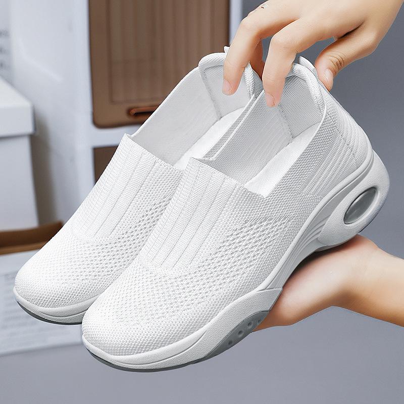 Shoes Women's shoes Versatile one-pedal lazy shoes Large size single shoes Soft sole casual shoes Breathable fly-woven mesh shoes