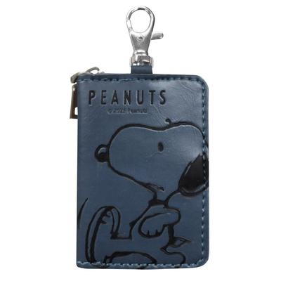 SN284 Snoopy Smart Key Case for Cars, Transparent Window Type, Navy