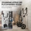 Shopping Trolley, 46 Litre Bag, Foldable Shopping Cart with Cooler Bag, Adjustable Handle, Aluminum Frame, Grey