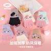 Kids Knitted Warm Winter Gloves Boys Girls Cartoon Design Windproof Fleece Lined Fingered Ages 2-5