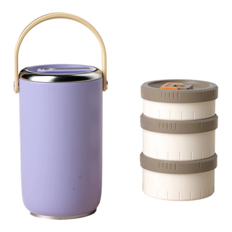 Bentos Lunch Box Large Capacity Stainless Steel Leak Proof Insulated Food Container with Stackable Compartment