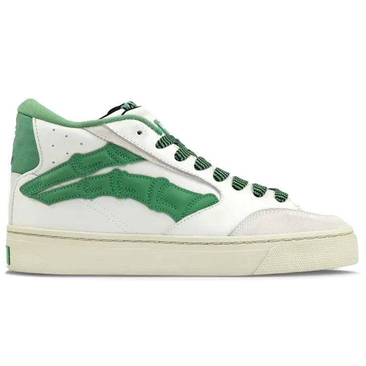 1807 X Li Ning Do Not Enter The River Skateboard Shoes Men's High Top White/Green AECS031-2
