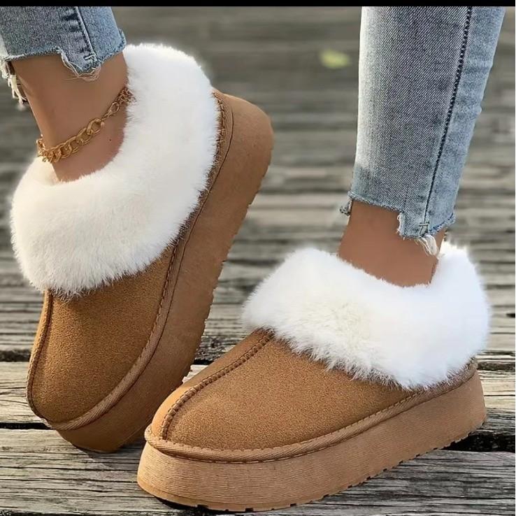 Mao Mao Slippers Women Wear Fur Integrated Bag Head Snow Boots New One-pedal Thermal Cotton Shoes Large Size