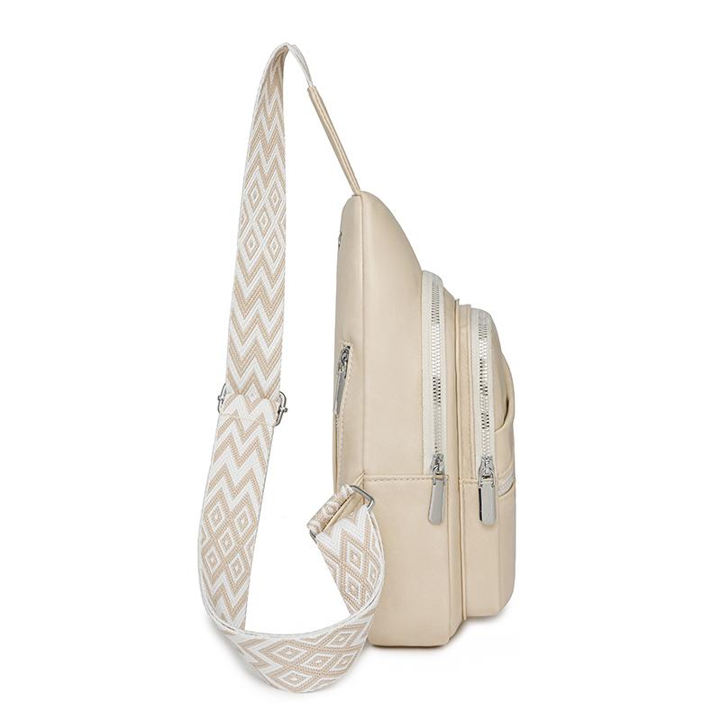 Vintage Women's Large Capacity Chest Bag PU Crossbody Bag