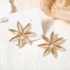 European and American Simple Fashion Retro Cold Wind Metal Texture Flower Sunflower Exaggerated Versatile Stud Earrings Women's Models