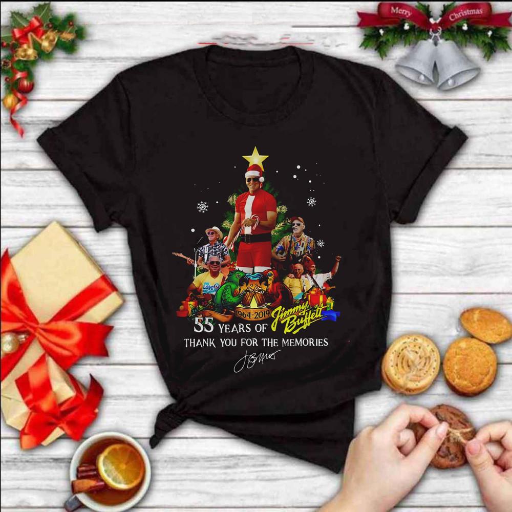 55 Years of Jimmy Buffett Thank You for The Memories Christmas Tree Shirt ND310 Unisex T-Shirt XXL
