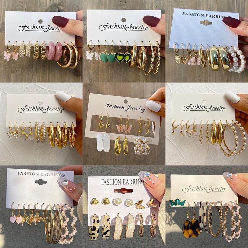 iF ME Fashion Earrings Butterfly Heart-shaped Hoop Earrings for Women Accessories Jewelry