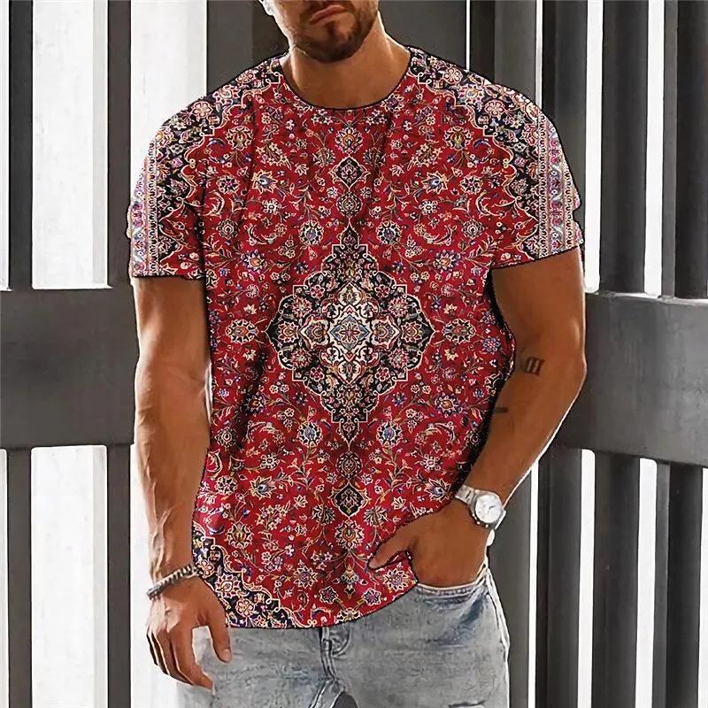 3D Digital Trend Complex Retro Fashion Pattern Series Men's T-shirt