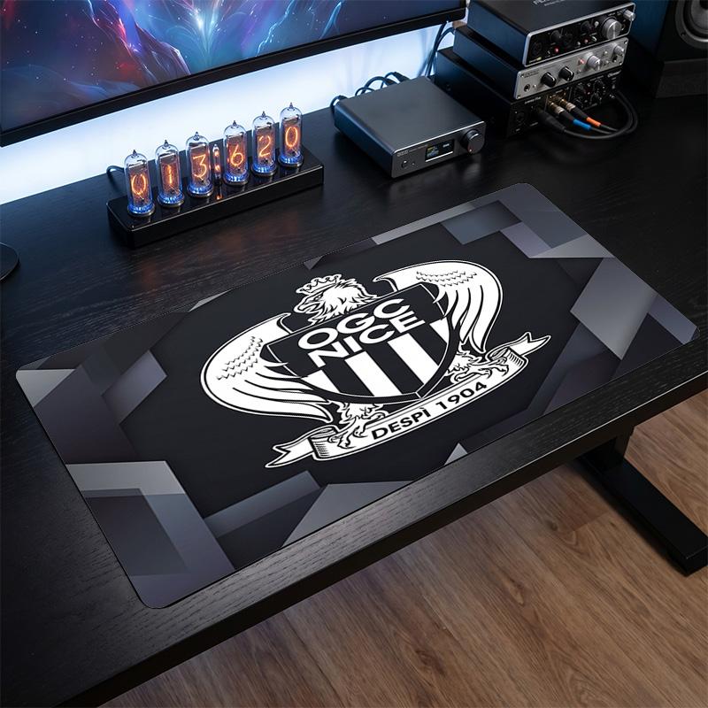OGC Nice FC Theme Pattern Mouse Pad, Soccer Logo Design XXL Gaming Desk Mat Non-Slip Computer Mouse Pad