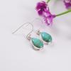Boucles d'oreilles Turquoise en forme de larme: Pendentif en Argent Sterling, Pierre Précieuse d'Arizona