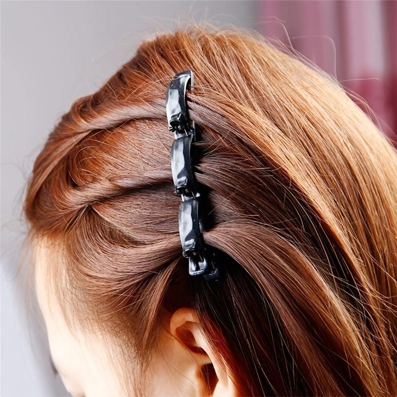 Elegant Plastic Hair Clips, Double Clip Twist Side Clamp, Solid Color Hairpin Set for Styling and Holding Hair in Place