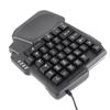 One Handed Gaming Keyboard 35 Keys Waterproof Wide Palm Rest Black Single Handed Keyboard for Computer Mobile Games