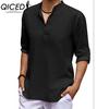 QICED Cotton T-shirt Men's Fashion Loose Shirt Printed Compassionate Shirt