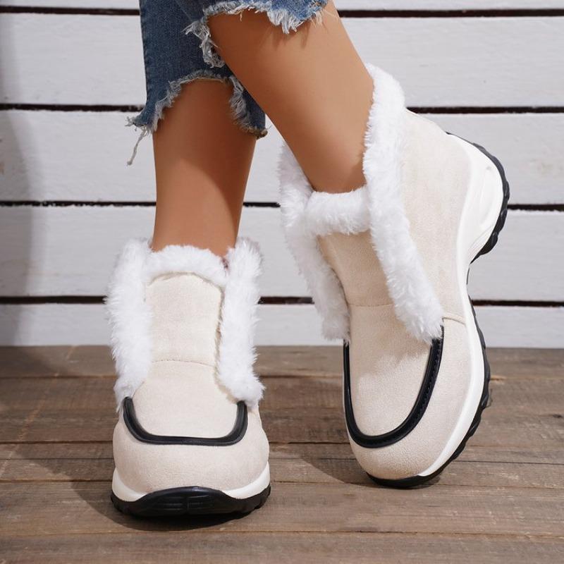 Popular women's cotton shoes autumn and winter new large size round head thick-soled velvet cotton shoes snow boots