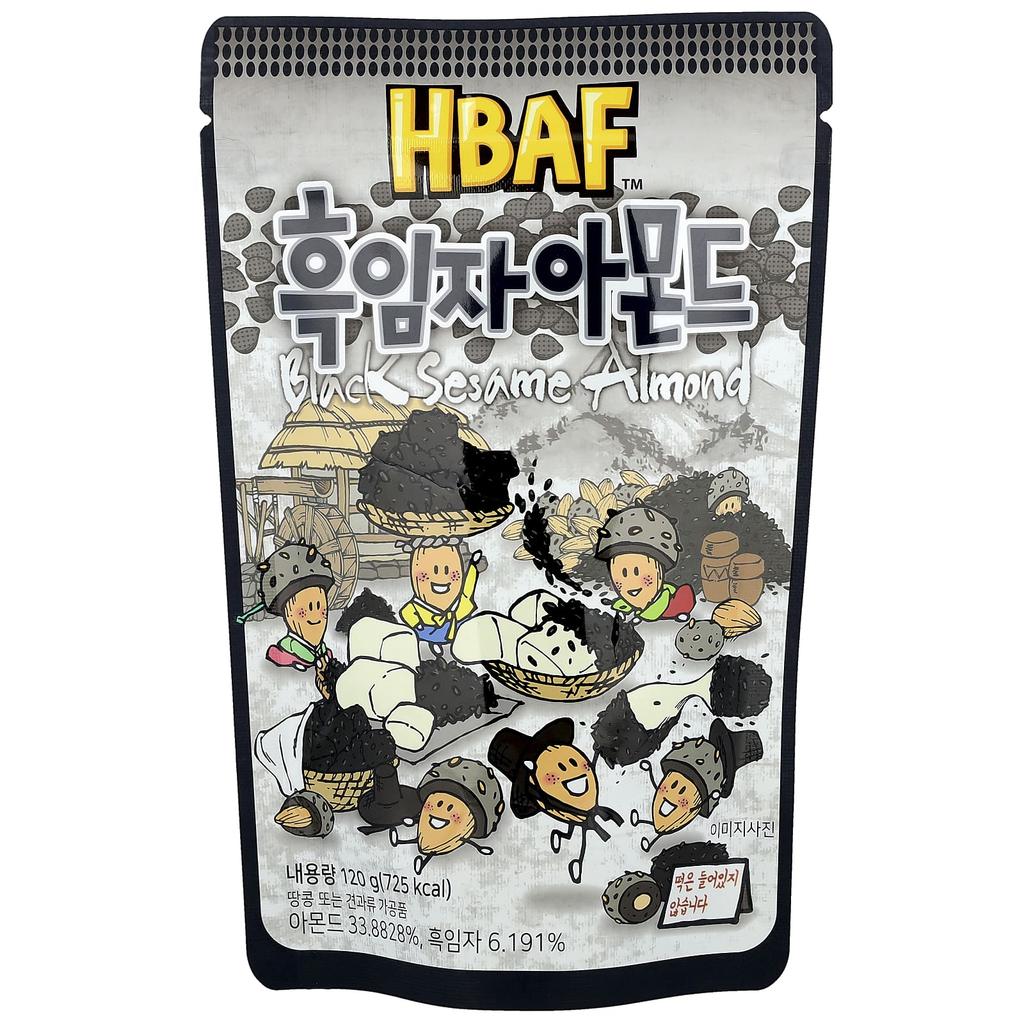 HBAF, Black Sesame Almonds, 120g (4.23oz)